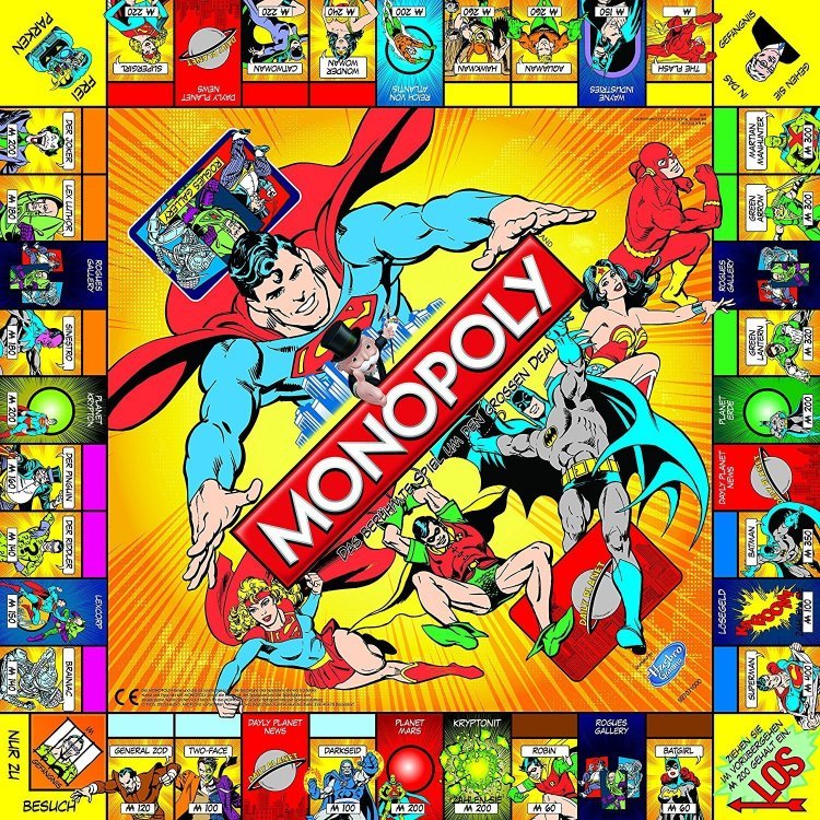 Монополія настільна гра DC Comics Retro Monopoly Game Монополія настільна гра DC Comics Retro Monopoly Game