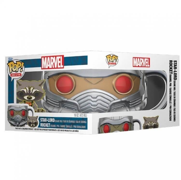 Чашка Funko Home 16 oz. Mug and Pin Guardians of the Galaxy Star Lord and ROCKET  Чашка Funko Home 16 oz. Mug and Pin Guardians of the Galaxy Star Lord and ROCKET