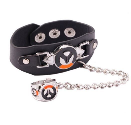 Браслет Overwatch Logo шкіра + кільце