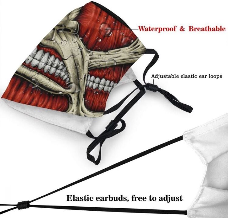 Маска захисна для обличчя Attack on Titan Атака титанів Титан + 2 вугільних фільтри