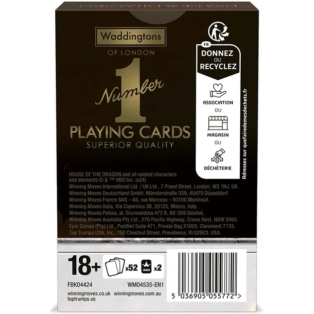 Гральні карти Winning Moves Game of Thrones House of Dragons Waddingtons Number 1 Гра престолів Дім дракона Гральні карти Winning Moves Game of Thrones House of Dragons Waddingtons Number 1 Гра престолів Дім дракона