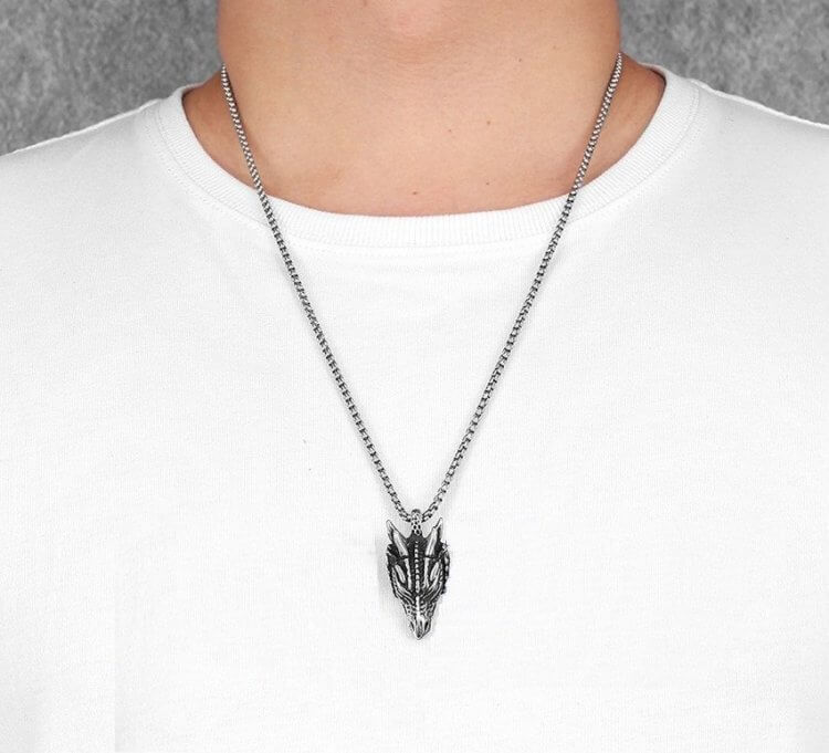 Медальйон Dragon Head Stainless Steel Necklace (нержавіюча сталь) Медальйон Dragon Head Stainless Steel Necklace (нержавіюча сталь)