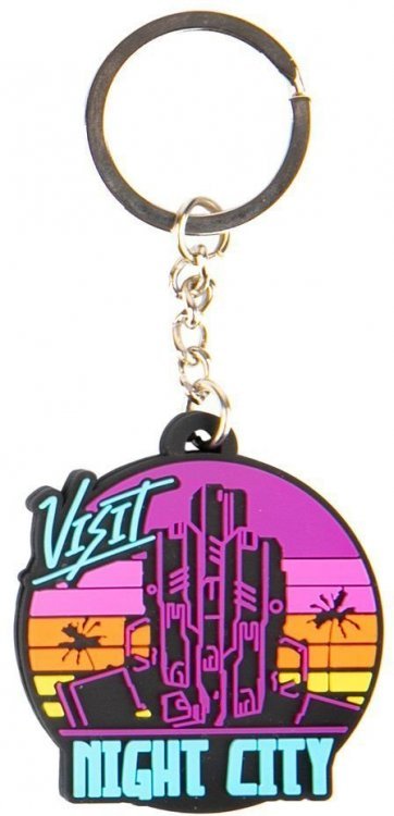 Брелок JINX Cyberpunk 2077 Visit Night City Keychain Брелок JINX Cyberpunk 2077 Visit Night City Keychain