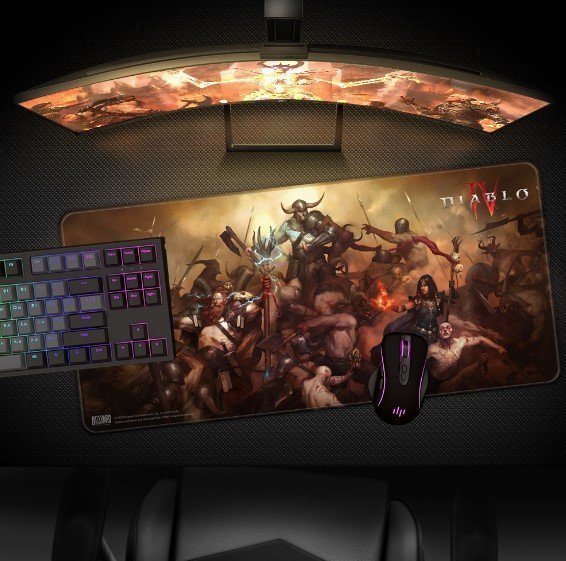 Коврик для мыши игровая поверхность Blizzard DIABLO 4 Heroes (Диабло)  XL (90*42 cm) Коврик для мыши игровая поверхность Blizzard DIABLO 4 Heroes (Диабло)  XL (90*42 cm)