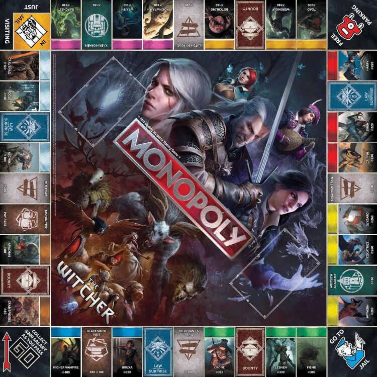 Монополія настільна гра The Witcher Monopoly Відьмак USA Монополія настільна гра The Witcher Monopoly Відьмак USA