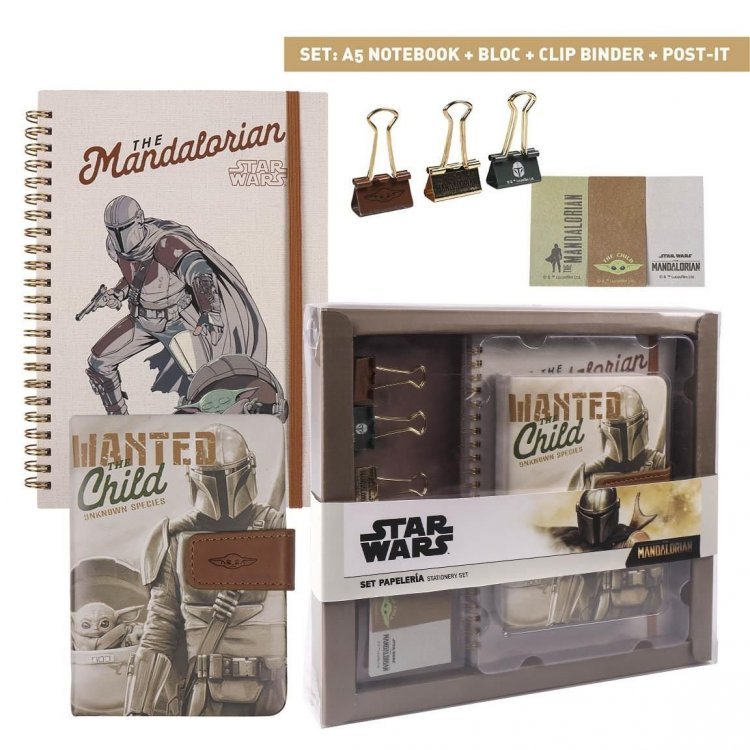 Канцелярский набор Mandalorian Stationery Set Звёздные войны Мандалорец блокнот, записная книжка, аксессуары