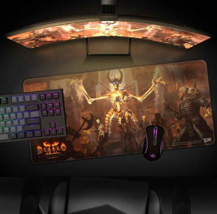 Коврик для мыши игровая поверхность Blizzard DIABLO 2 Resurrected Mephisto Диабло XL (90*42 cm)
