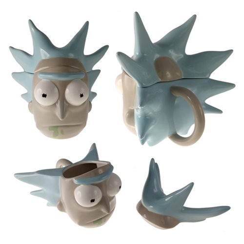 Чашка Рик и Морти  с крышкой Rick Face 3D Sculpted Mug 20 Oz Чашка Рик и Морти  с крышкой Rick Face 3D Sculpted Mug 20 Oz
