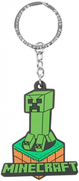 Брелок Minecraft Creeper Attack Keychain Green