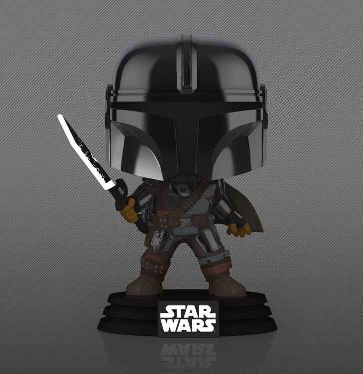 Фігурка Funko Star Wars: Mandalorian with Darksaber Фанко Мандалорець Темний меч (Glow, Exclusive) 491