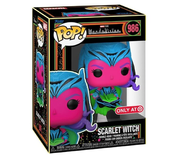 Фигурка Funko Marvel WandaVision Scarlet Witch BLACK LIGHT Фанко Ванда AT Exclusive 986 