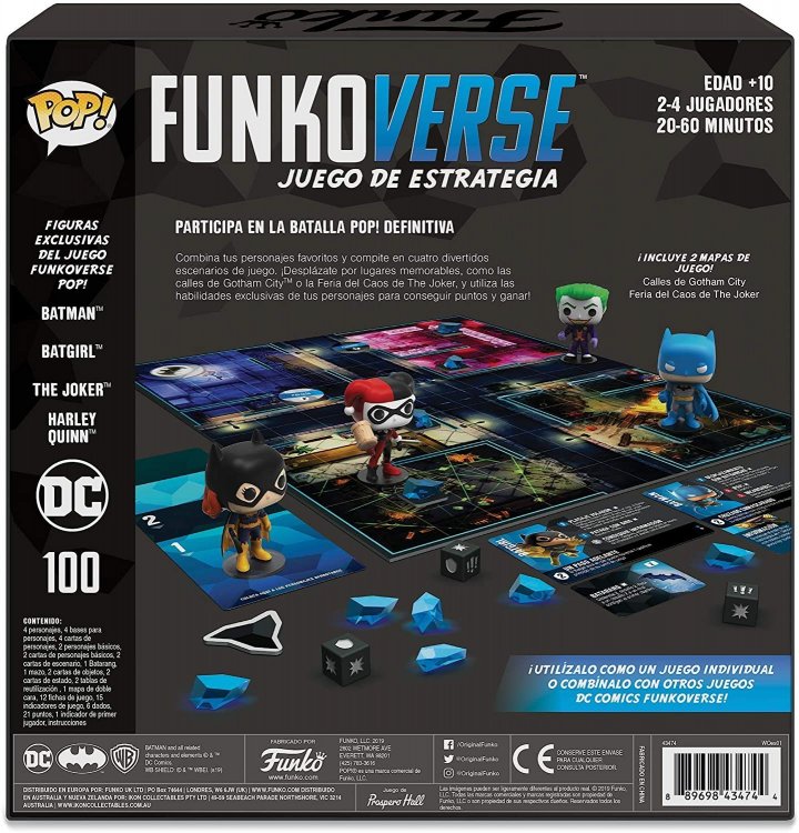 Настільна гра DC Funkoverse Funko Pop Strategy Game DC # 100 Base Set in Spanish Настільна гра DC Funkoverse Funko Pop Strategy Game DC # 100 Base Set in Spanish