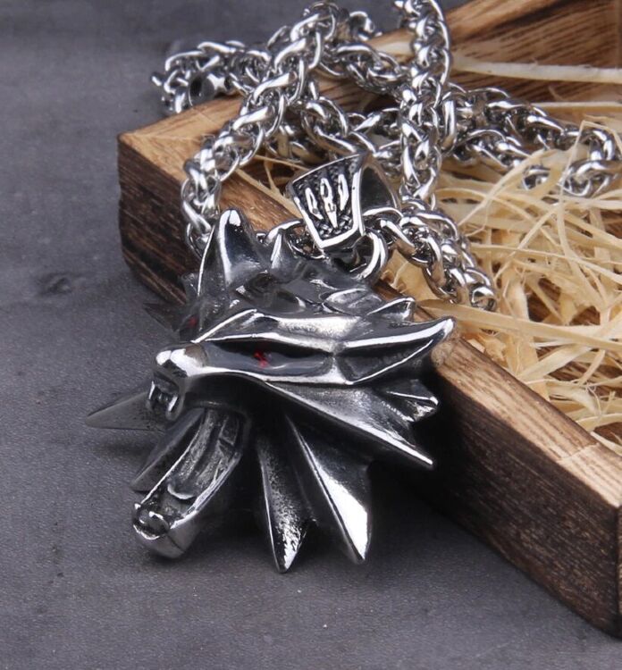 Кулон Геральта медальйон 3D Відьмак (The Witcher) з нержавіючої сталі суцільний + мішочок Кулон Геральта медальйон 3D Відьмак (The Witcher) з нержавіючої сталі суцільний + мішочок