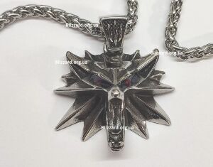 Кулон Геральта медальйон 3D Відьмак (The Witcher) з нержавіючої сталі суцільний + мішочок