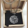 Кулон Геральта медальон 3D Ведьмак (The Witcher) с нержавеющей стали + деревянный бокс №2 Кулон Геральта медальон 3D Ведьмак (The Witcher) с нержавеющей стали + деревянный бокс №2