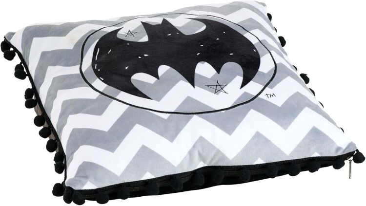 Подушка DC COMICS Batman Logo Black Pom Pom Pillow 40 см.