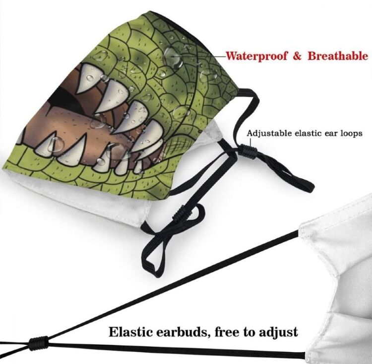 Маска захисна для обличчя Tyrannosaurus Rex Dinosaur + 2 вугільні фільтри