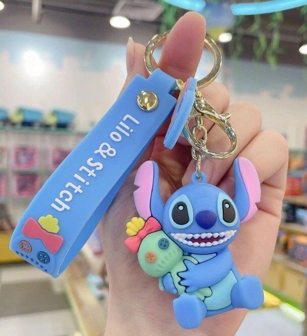 Брелок подвеска на рюкзак Stitch Blue Стич 3D Keychain Backpack 2