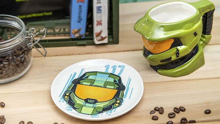 Чашка + тарілка Halo Master Chief Sculpted 3D Mug Спартанець Хейло Майстер Чіф Чашка + тарілка Halo Master Chief Sculpted 3D Mug Спартанець Хейло Майстер Чіф