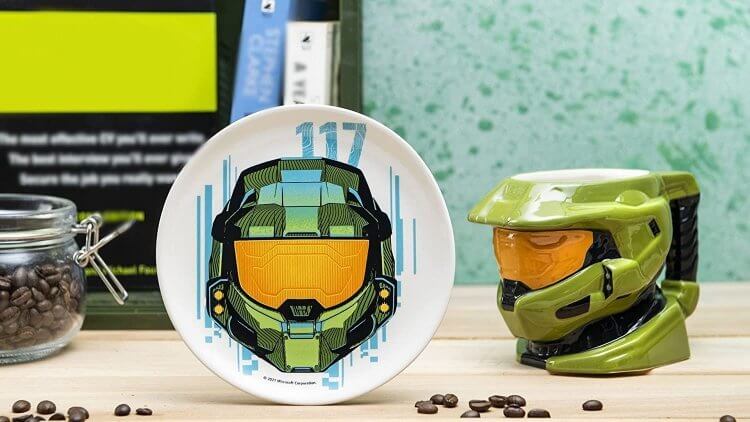 Чашка + тарілка Halo Master Chief Sculpted 3D Mug Спартанець Хейло Майстер Чіф Чашка + тарілка Halo Master Chief Sculpted 3D Mug Спартанець Хейло Майстер Чіф
