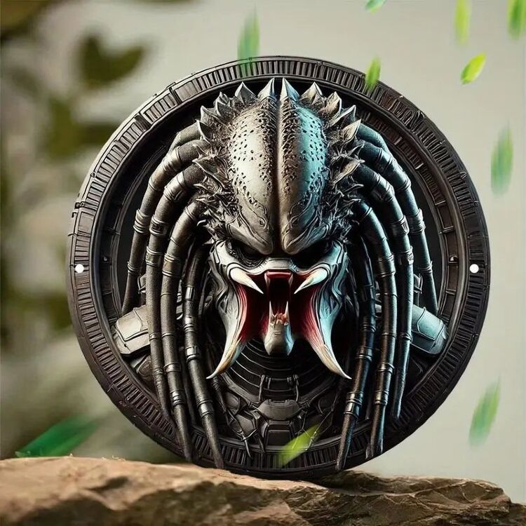 Табличка металлическая алюминиевая 2D Unmasked Predator Хищник 20 см.