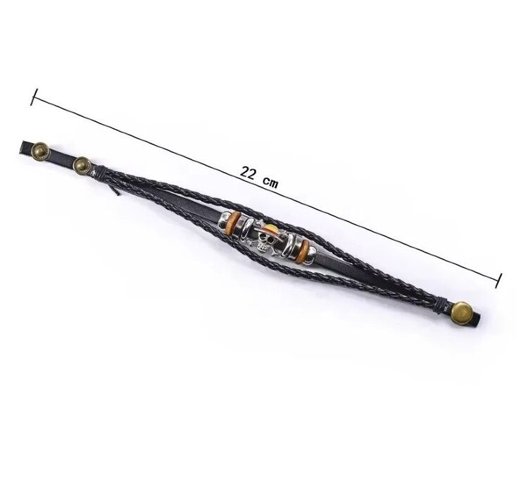 Браслет One Piece Anime Leather Luffy Bracelet 22 см.