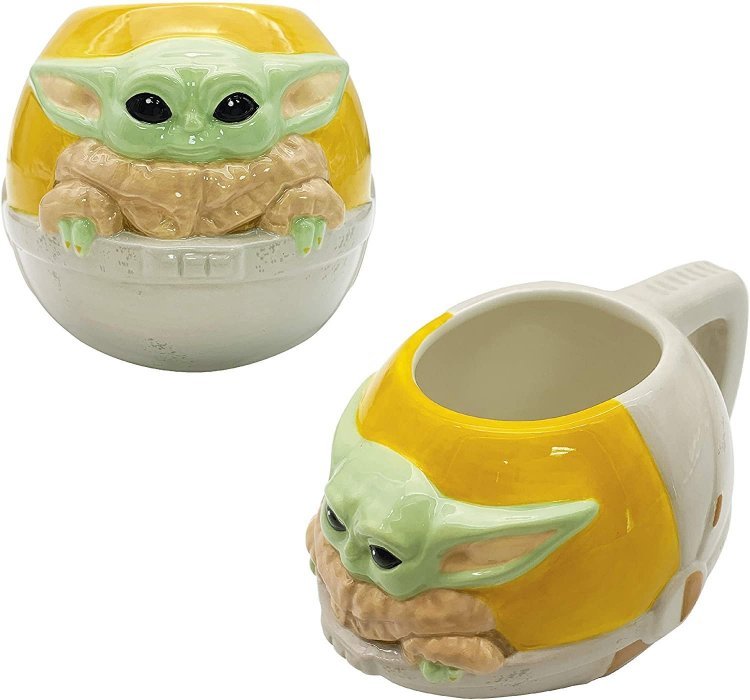 Кружка Star Wars The Mandalorian 3D Sculpted Ceramic mug Baby Yoda 16 OZ Grogu Грогу  Кружка Star Wars The Mandalorian 3D Sculpted Ceramic mug Baby Yoda 16 OZ Grogu Грогу