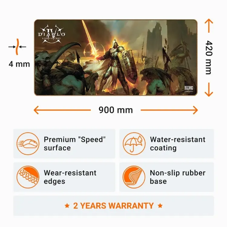 Килимок для миші Blizzard DIABLO IV: Lord of Hatred Paladin Діабло XL (90*42 cm)